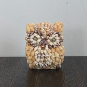 Handmade Seashell Owl Figurine Coastal Decor‎ Nautical Beach